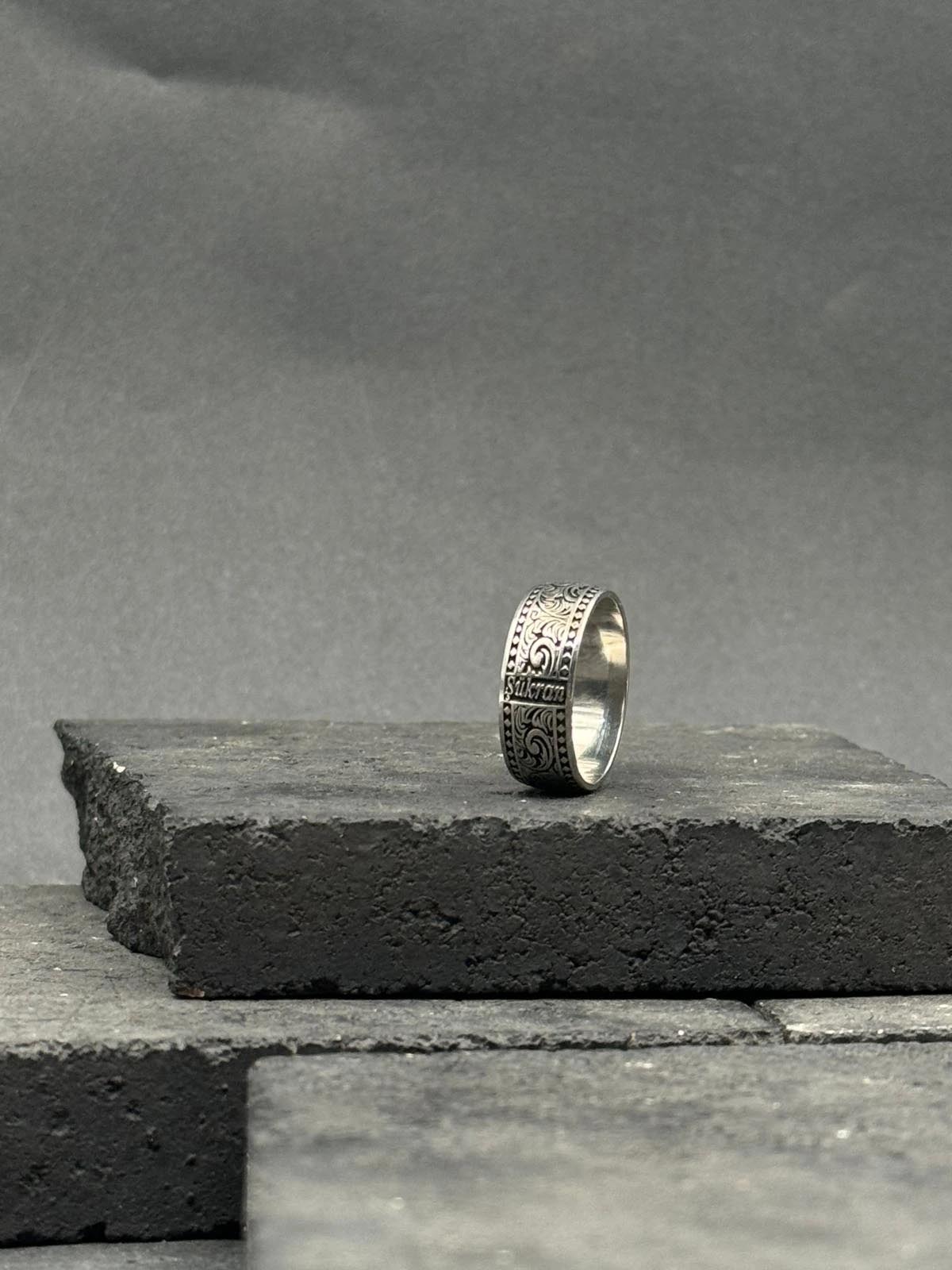 Gümüş Alyans 925 Ayar Gümüş Erkek İsimli Gravür Alyans Modeli